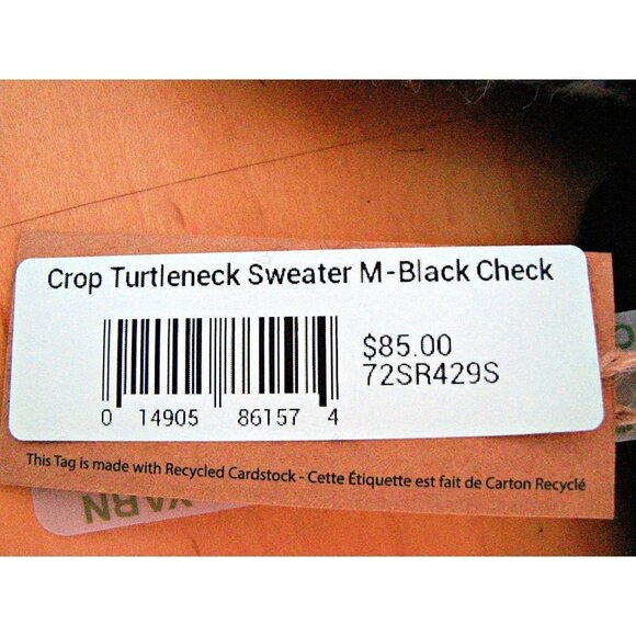 RD Style Turtleneck Sweater Check Hounds Tooth NWT - Picture 6 of 11